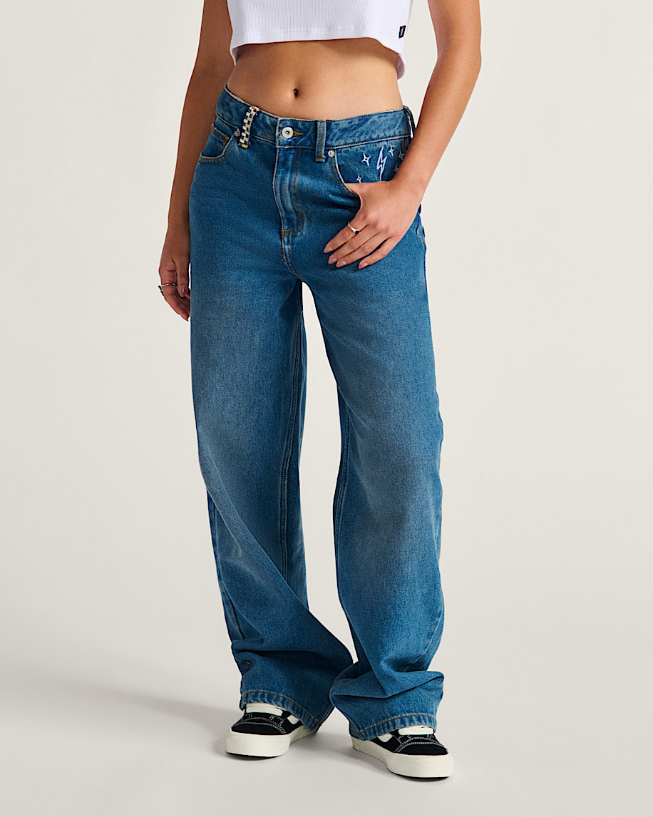 sirelle broderade jeansbyxor