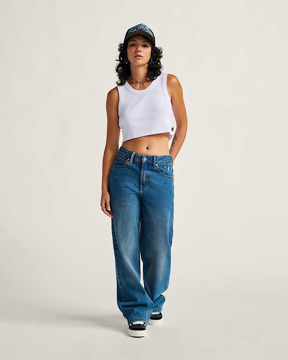 sirelle broderade jeansbyxor