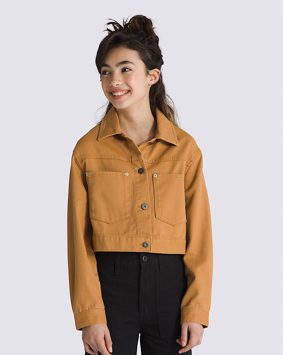 barn raynes crop trucker jacket