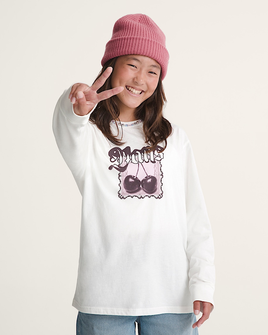 barn t-shirt med långärmad lädermotiv