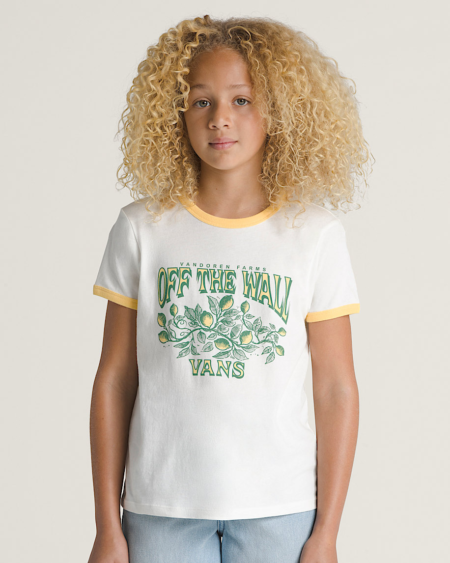 barn t-shirt med tryck från färskplockade gårdar