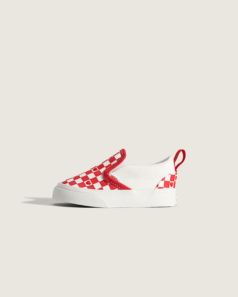 klassiska slip-on v-formade rutiga skor för småbarn