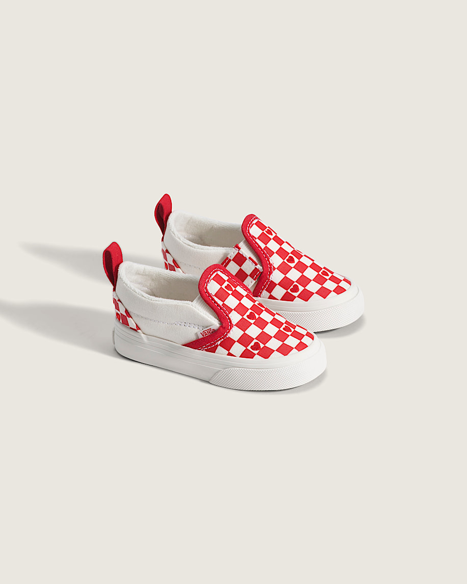 klassiska slip-on v-formade rutiga skor för småbarn