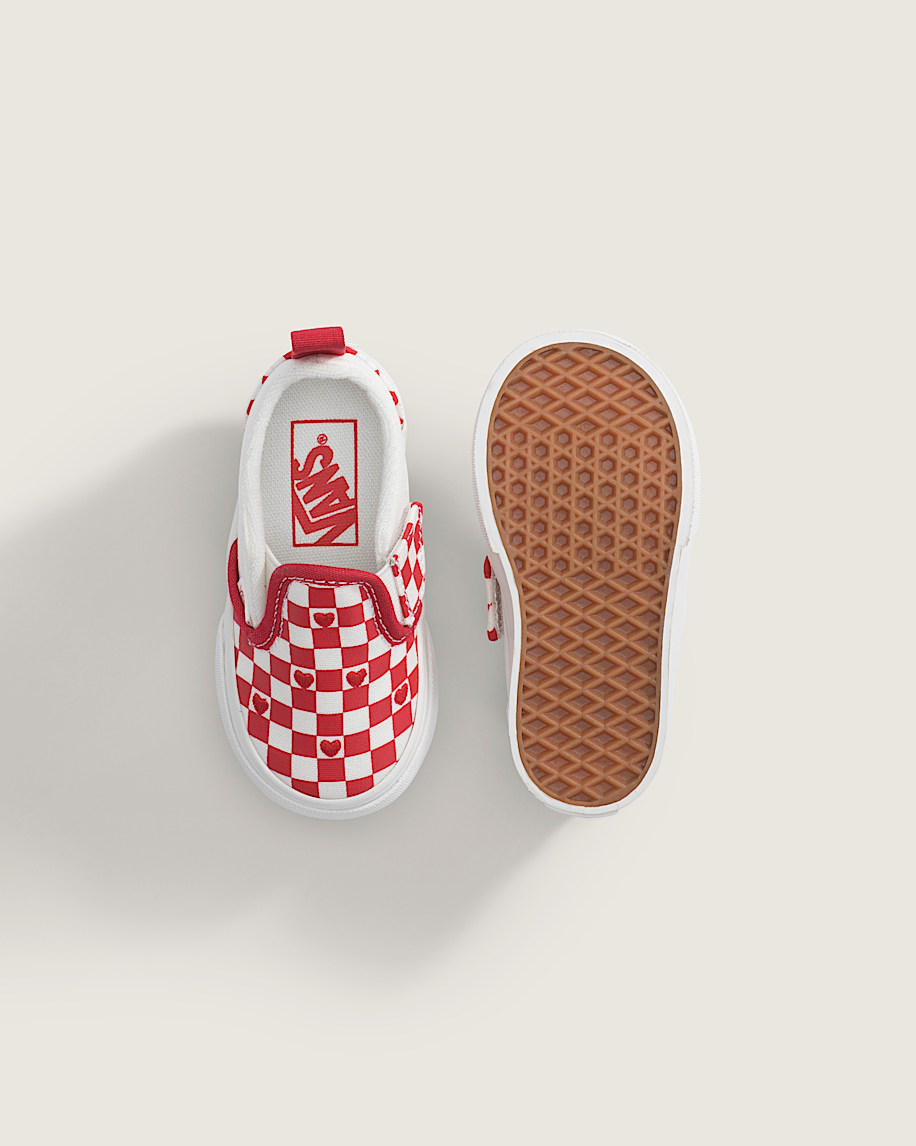 klassiska slip-on v-formade rutiga skor för småbarn