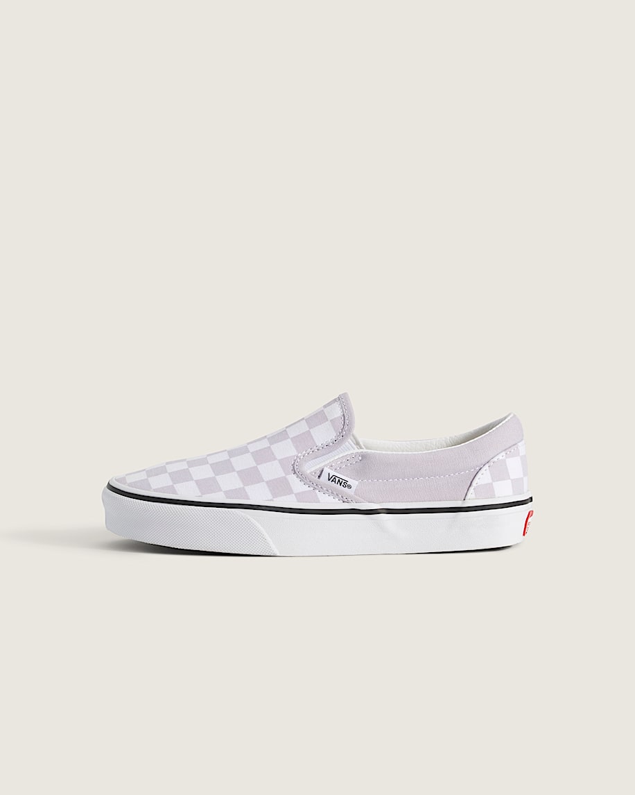 klassiska slip-on-skor för stora barn i schackrutigt utförande