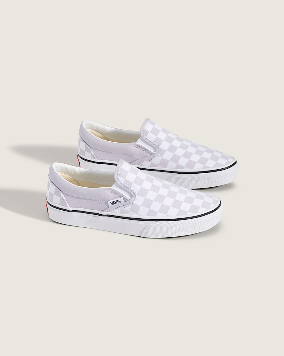 klassiska slip-on-skor för stora barn i schackrutigt utförande