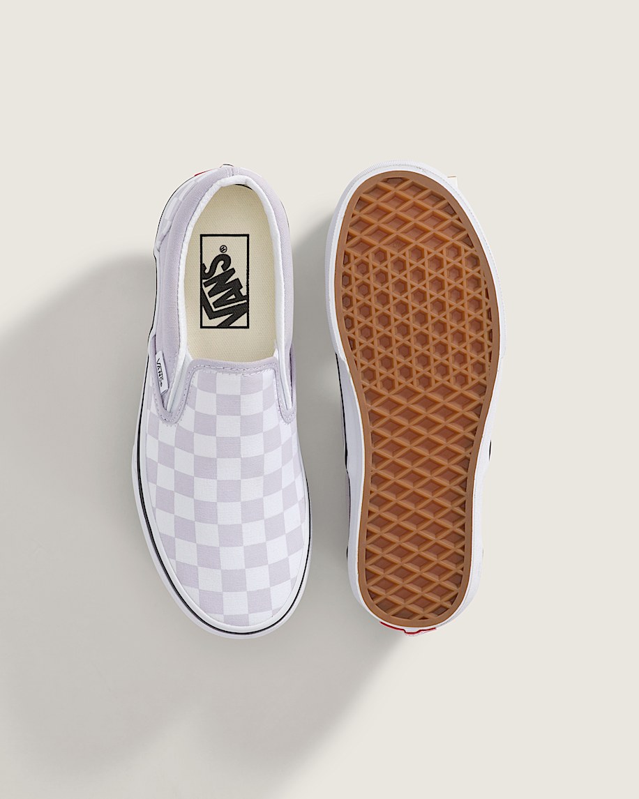 klassiska slip-on-skor för stora barn i schackrutigt utförande