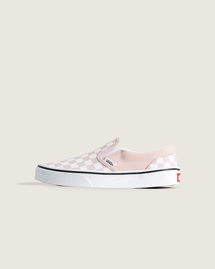 klassiska slip-on-skor för stora barn i schackrutigt utförande