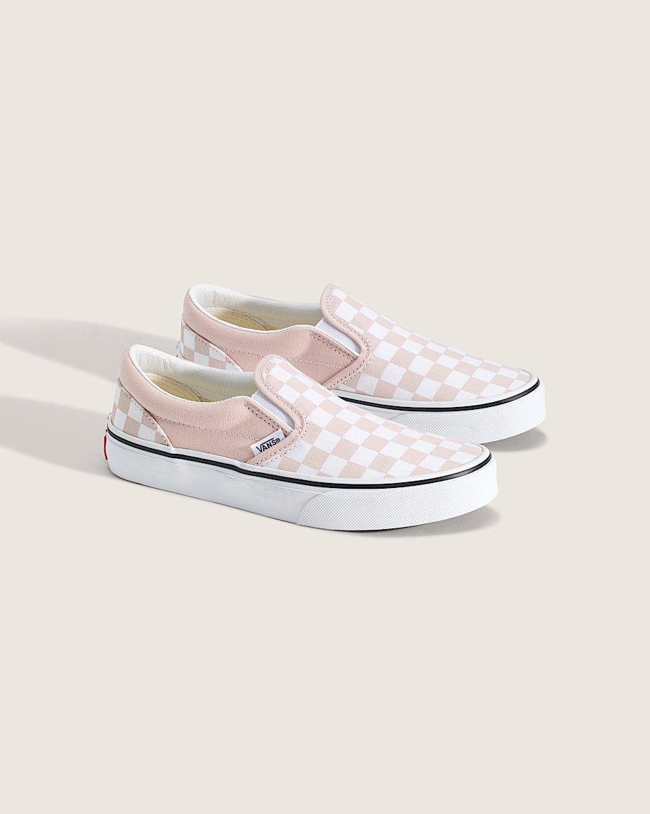 klassiska slip-on-skor för stora barn i schackrutigt utförande