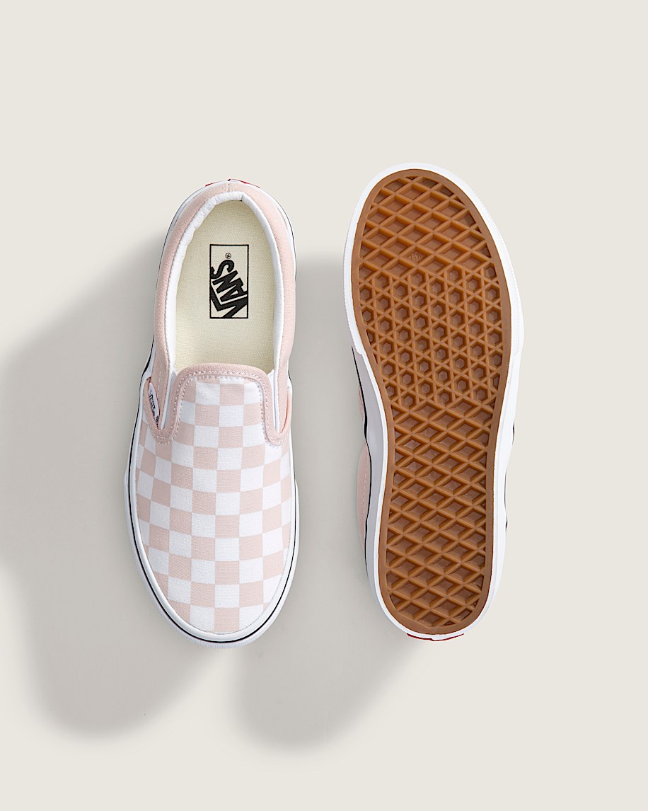 klassiska slip-on-skor för stora barn i schackrutigt utförande