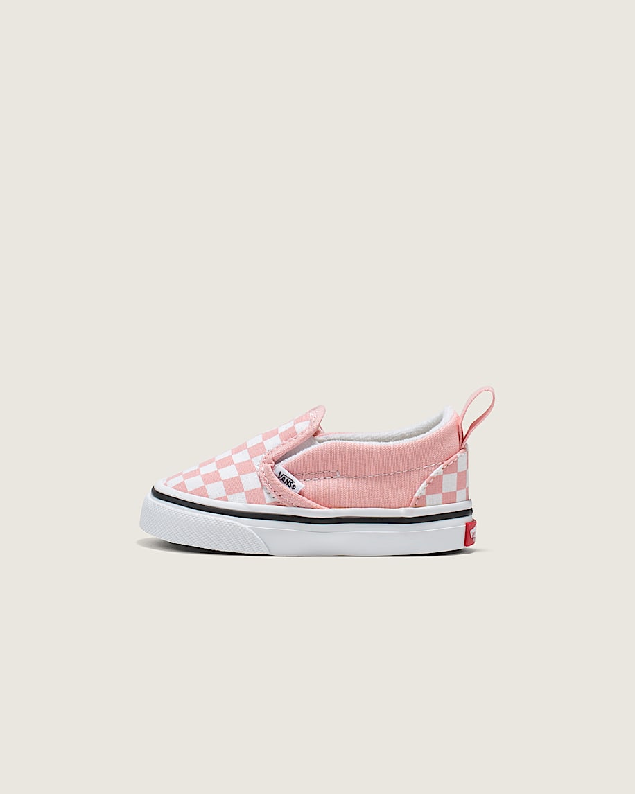 klassiska slip-on v-formade rutiga skor för småbarn
