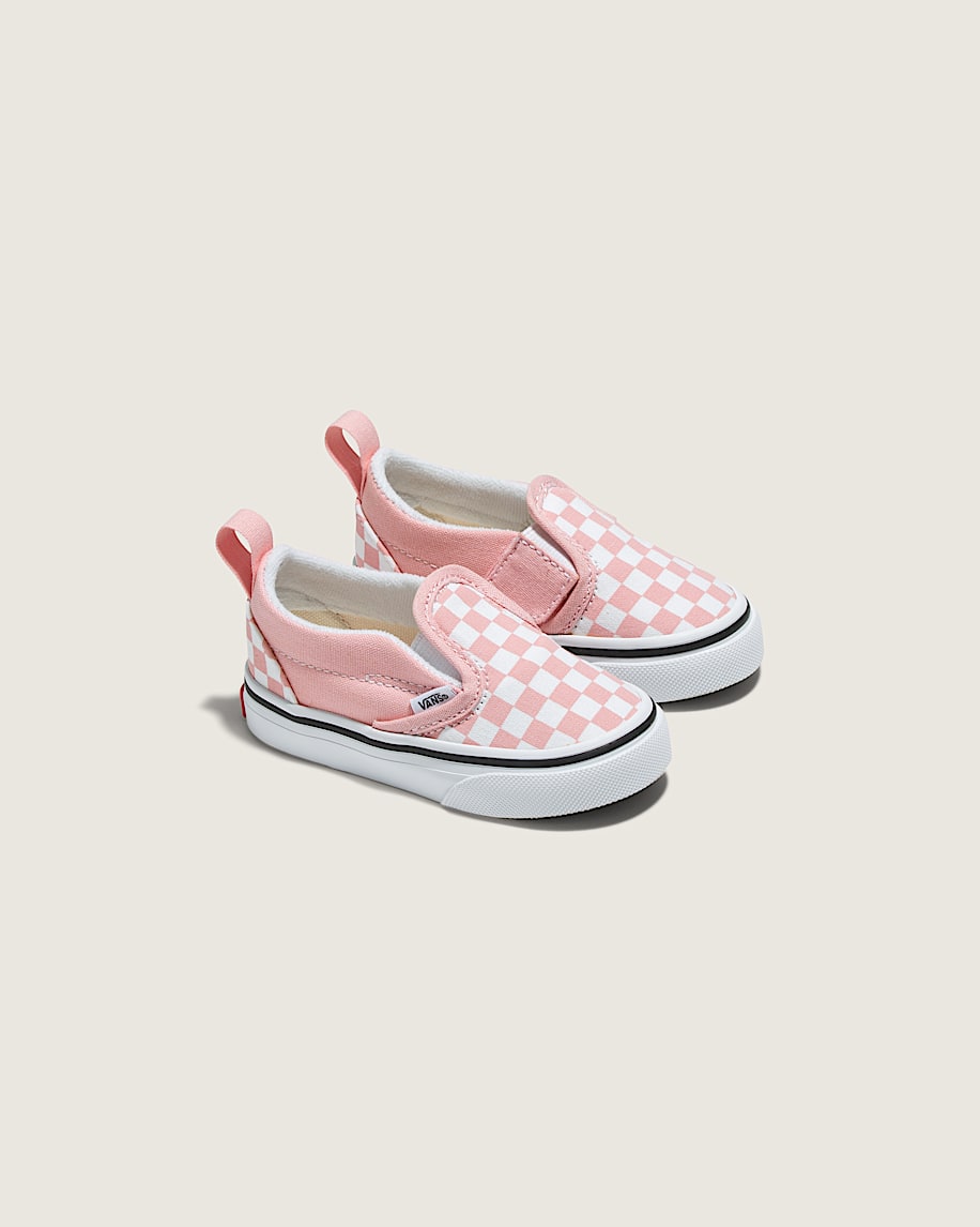 klassiska slip-on v-formade rutiga skor för småbarn