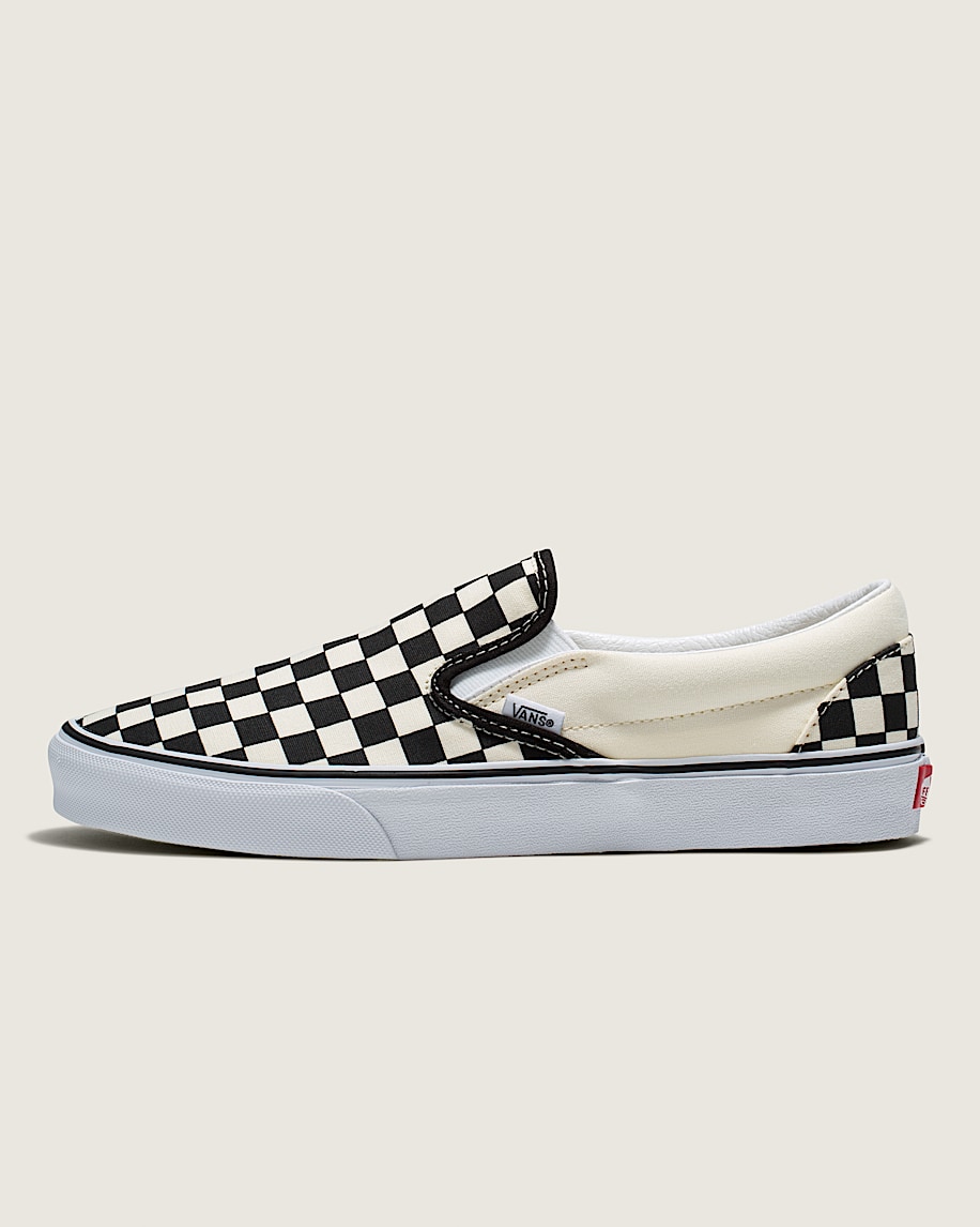 klassisk slip-on-sko med rutmönster