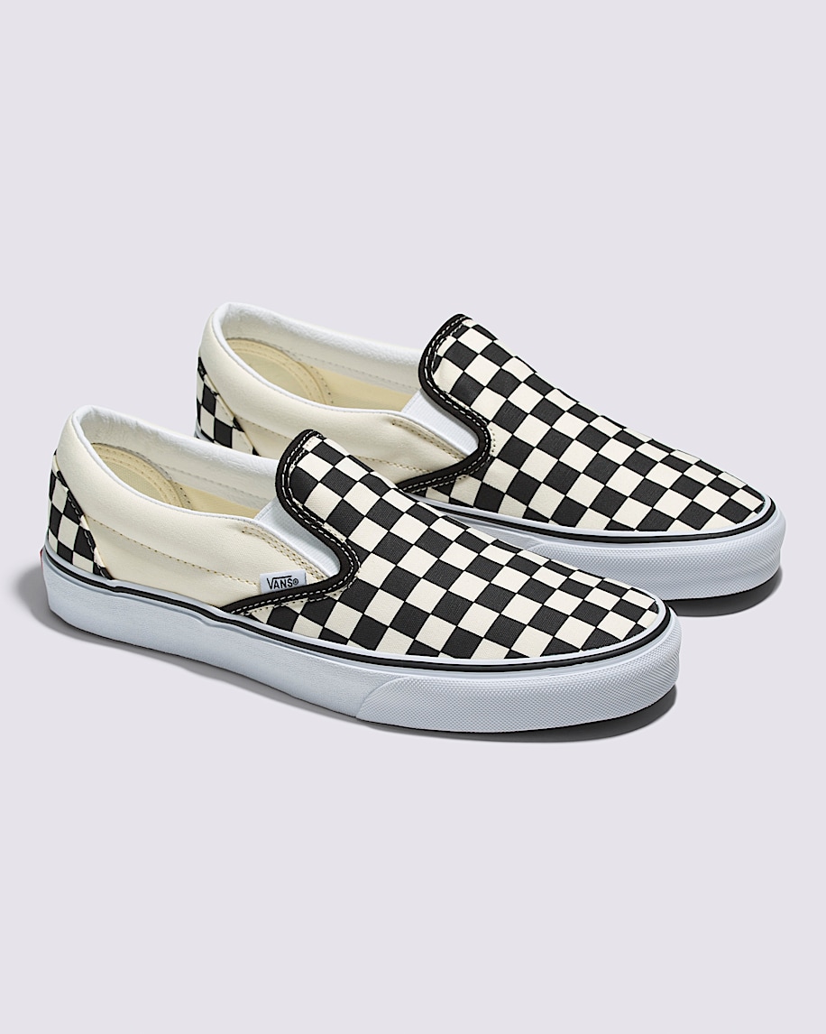 klassisk slip-on-sko med rutmönster