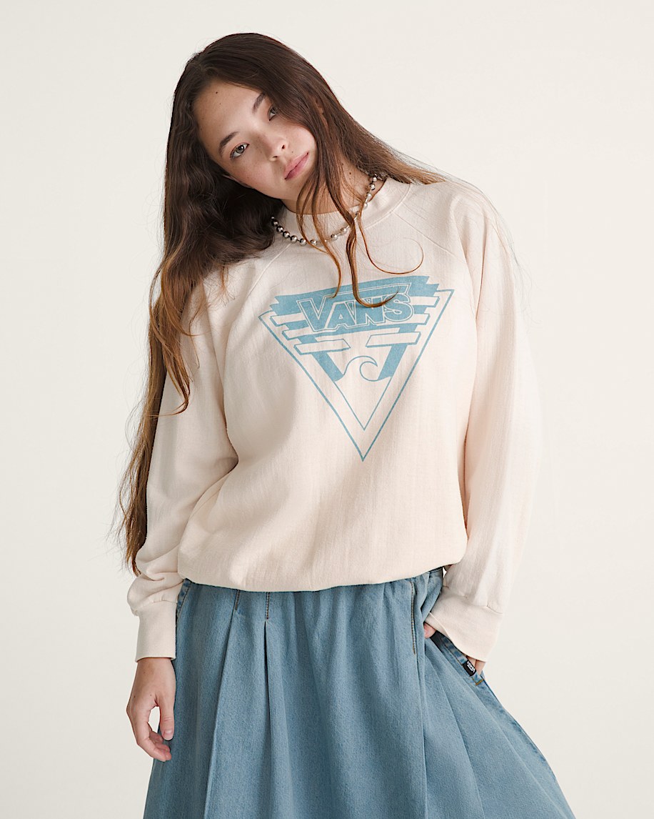 waffle shop wave blend crew neck-tröja