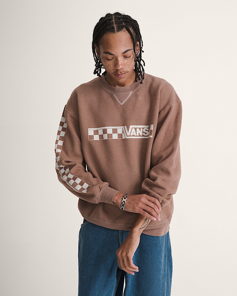 waffle shop schackrutig vans style crew sweatshirt