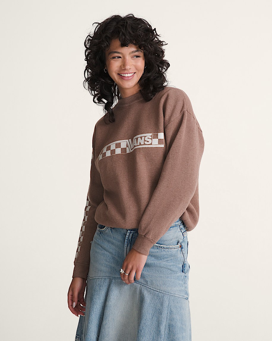 waffle shop schackrutig vans style crew sweatshirt