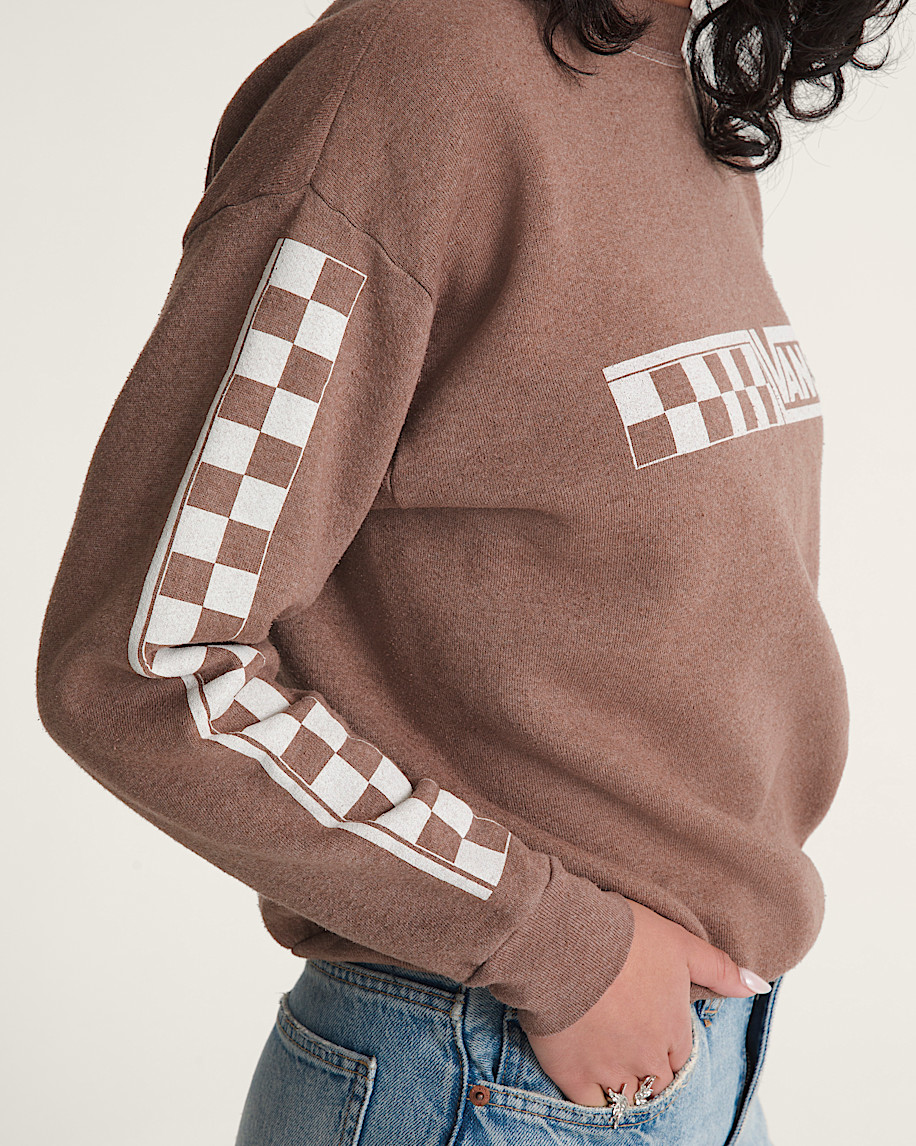 waffle shop schackrutig vans style crew sweatshirt
