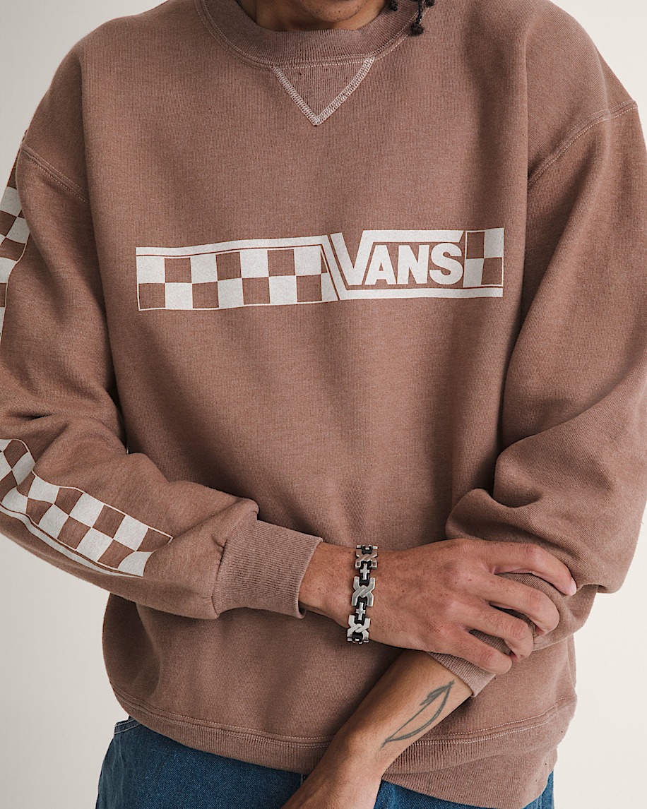 waffle shop schackrutig vans style crew sweatshirt