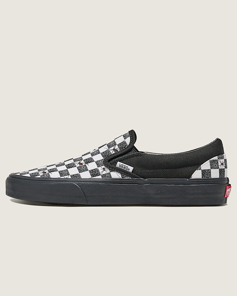 customs klassiska slip-on halloween-schackrutiga sko