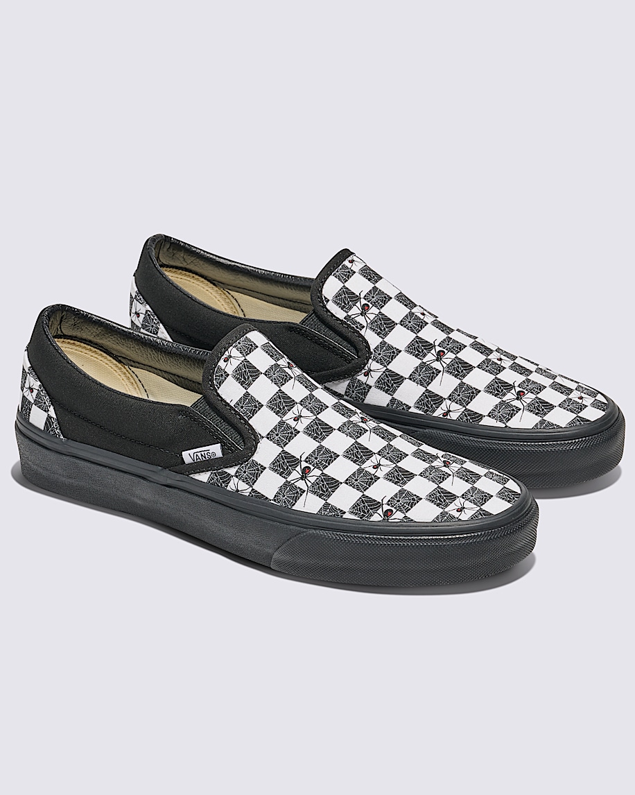 customs klassiska slip-on halloween-schackrutiga sko