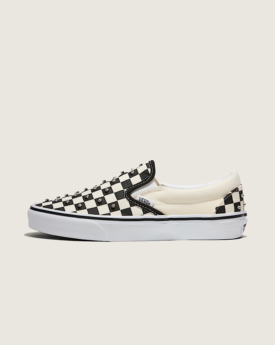 klassisk slip-on-sko med rutmönster