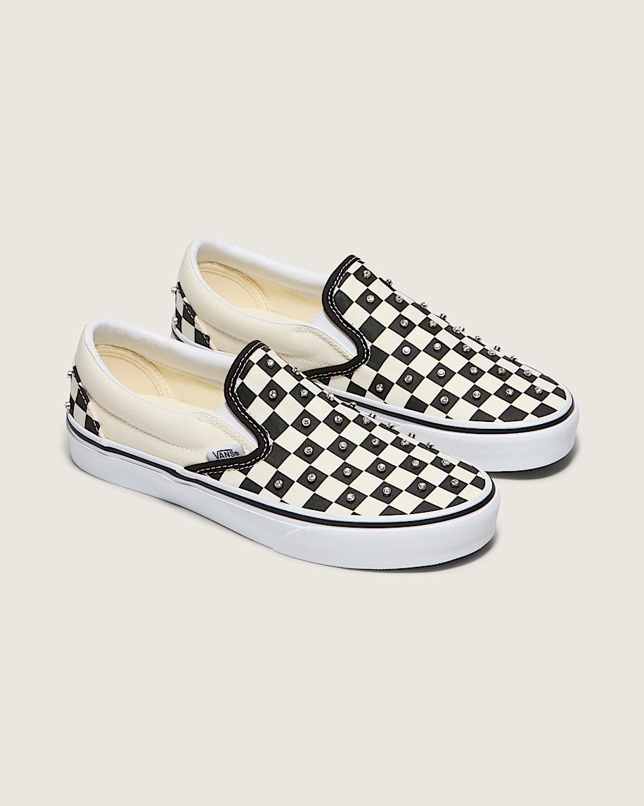 klassisk slip-on-sko med rutmönster