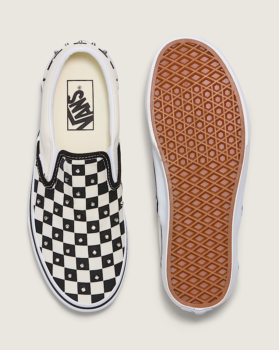 klassisk slip-on-sko med rutmönster