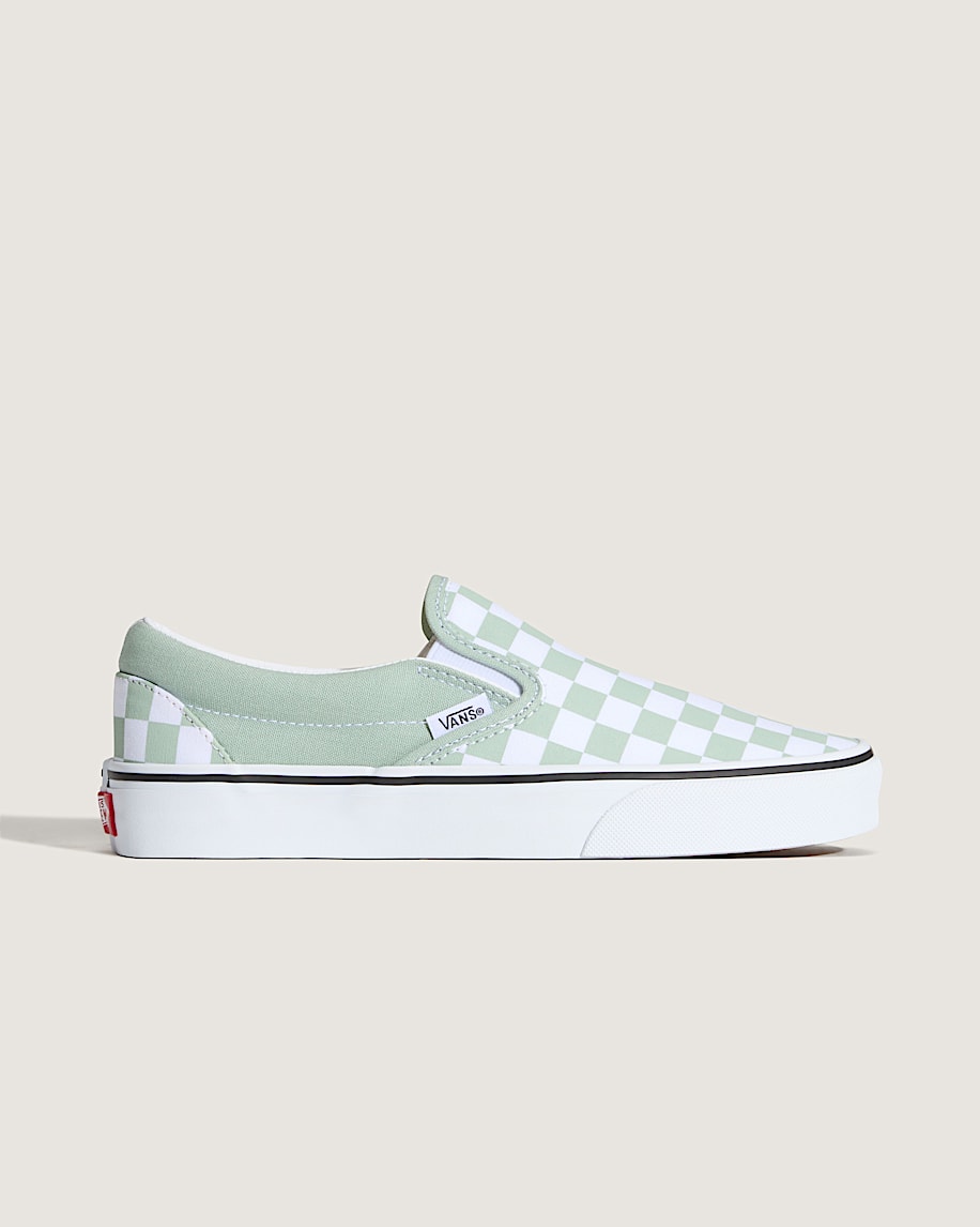 klassisk slip-on-sko med rutmönster