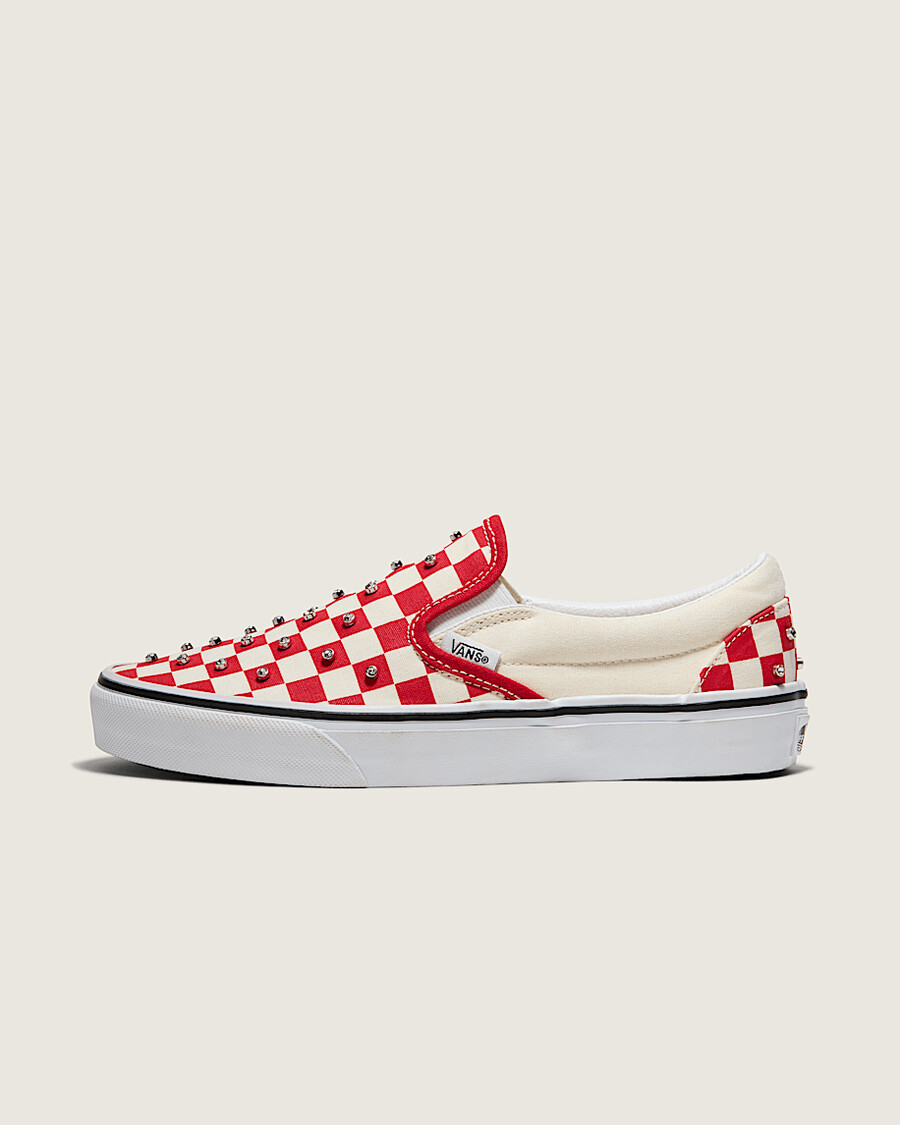 klassisk slip-on-sko med rutmönster