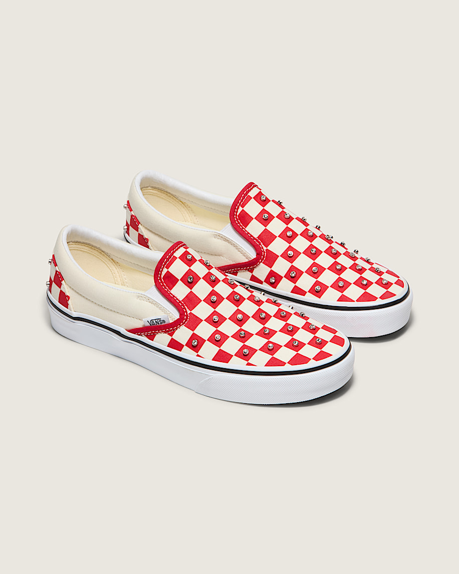 klassisk slip-on-sko med rutmönster