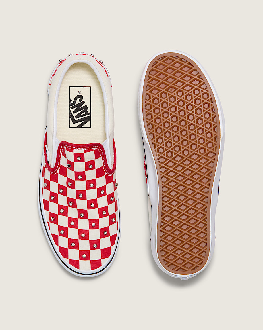 klassisk slip-on-sko med rutmönster