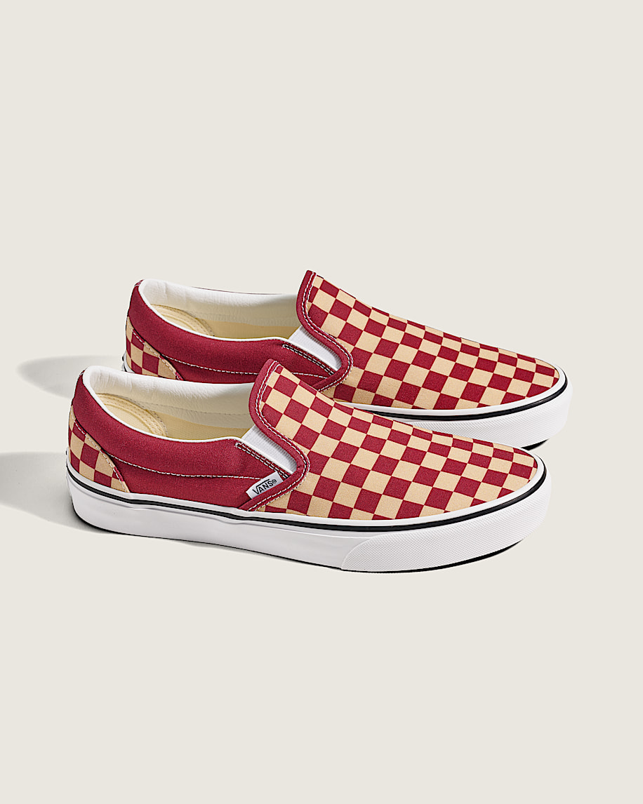 matchdags klassiska slip-on-schackrutiga sko
