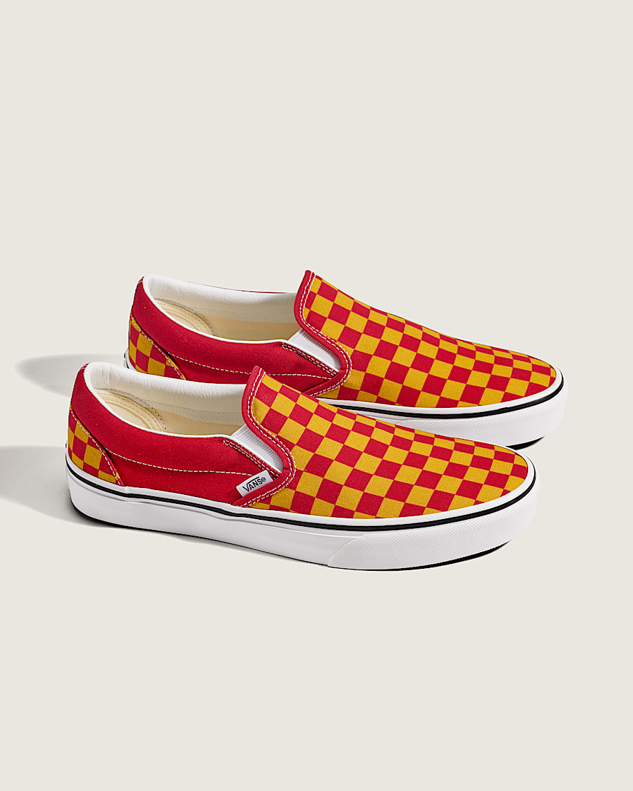 matchdags klassiska slip-on-schackrutiga sko