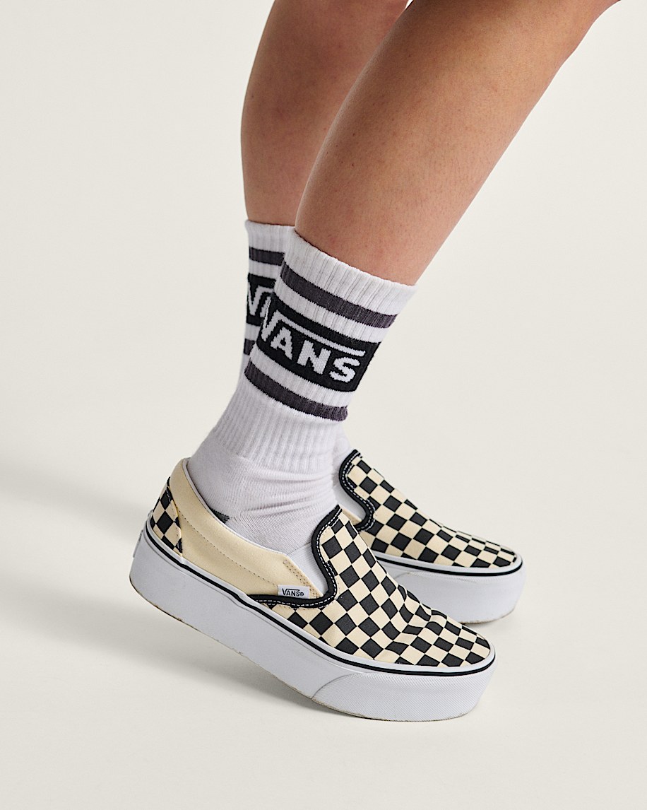 klassisk slip-on rutmönsterplattformssko