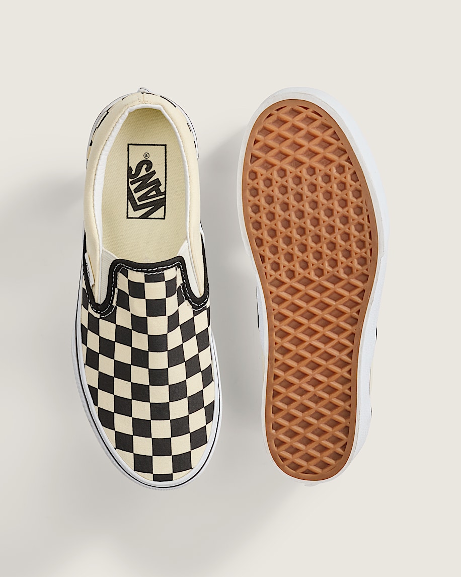 klassisk slip-on rutmönsterplattformssko
