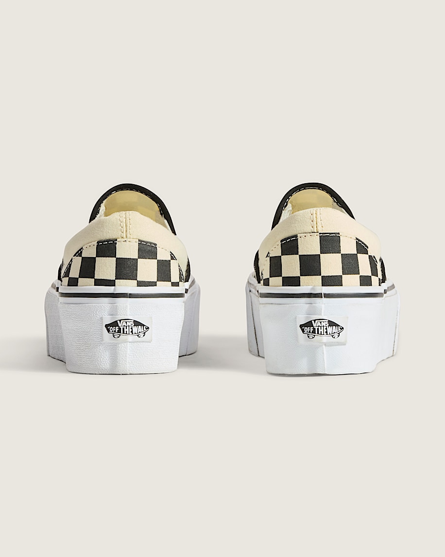 klassisk slip-on rutmönsterplattformssko