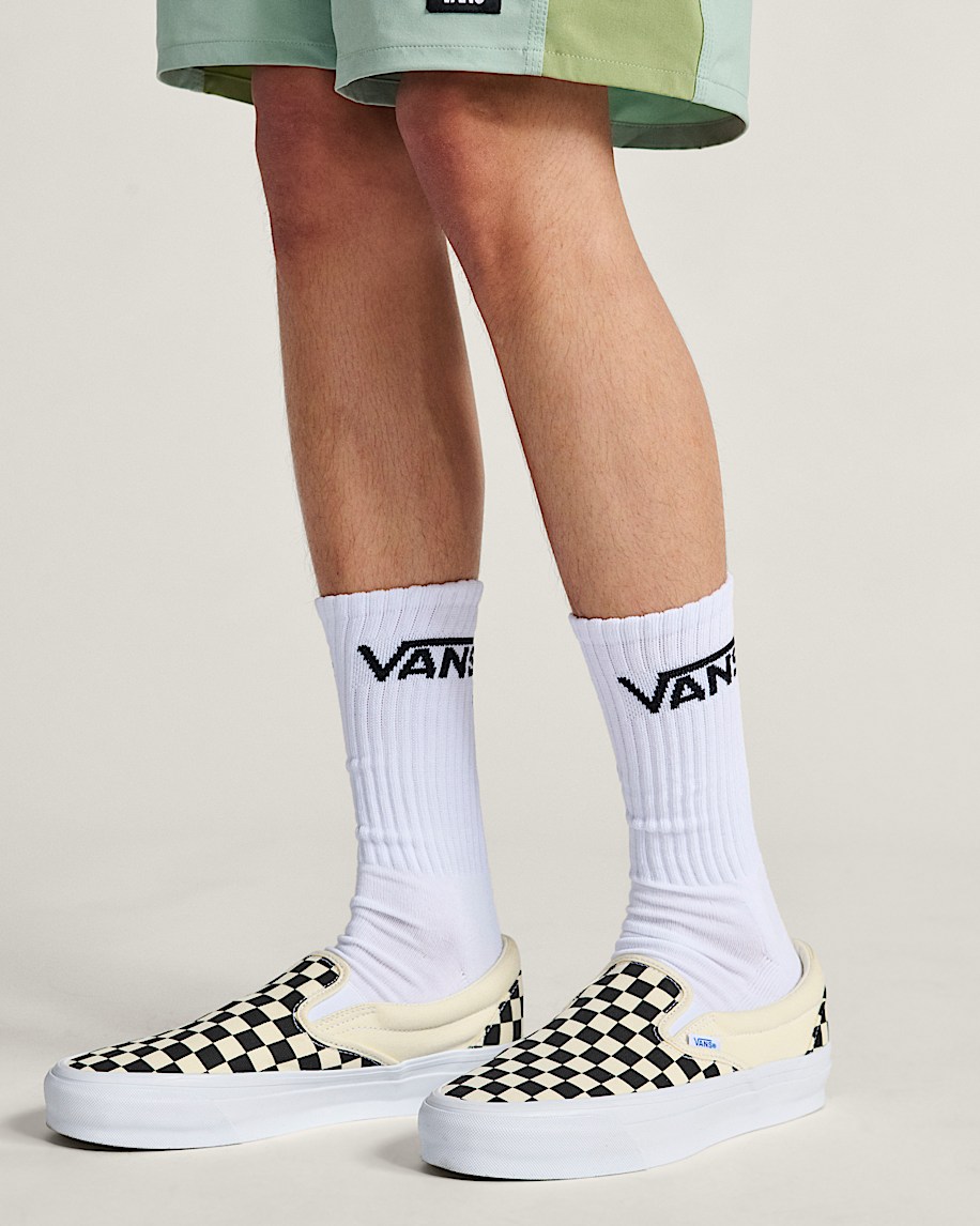 premium klassisk slip-on-sko i schackrutigt material