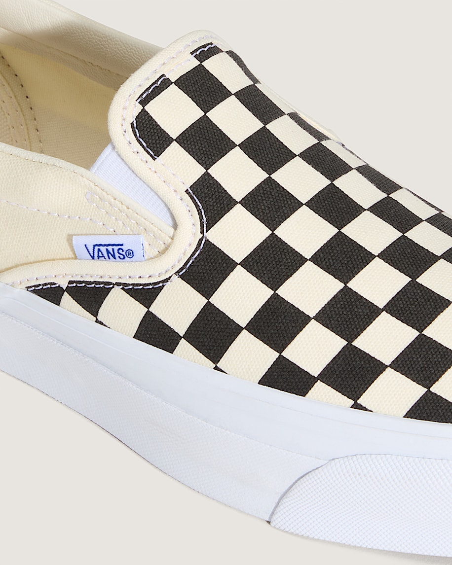 premium klassisk slip-on-sko i schackrutigt material