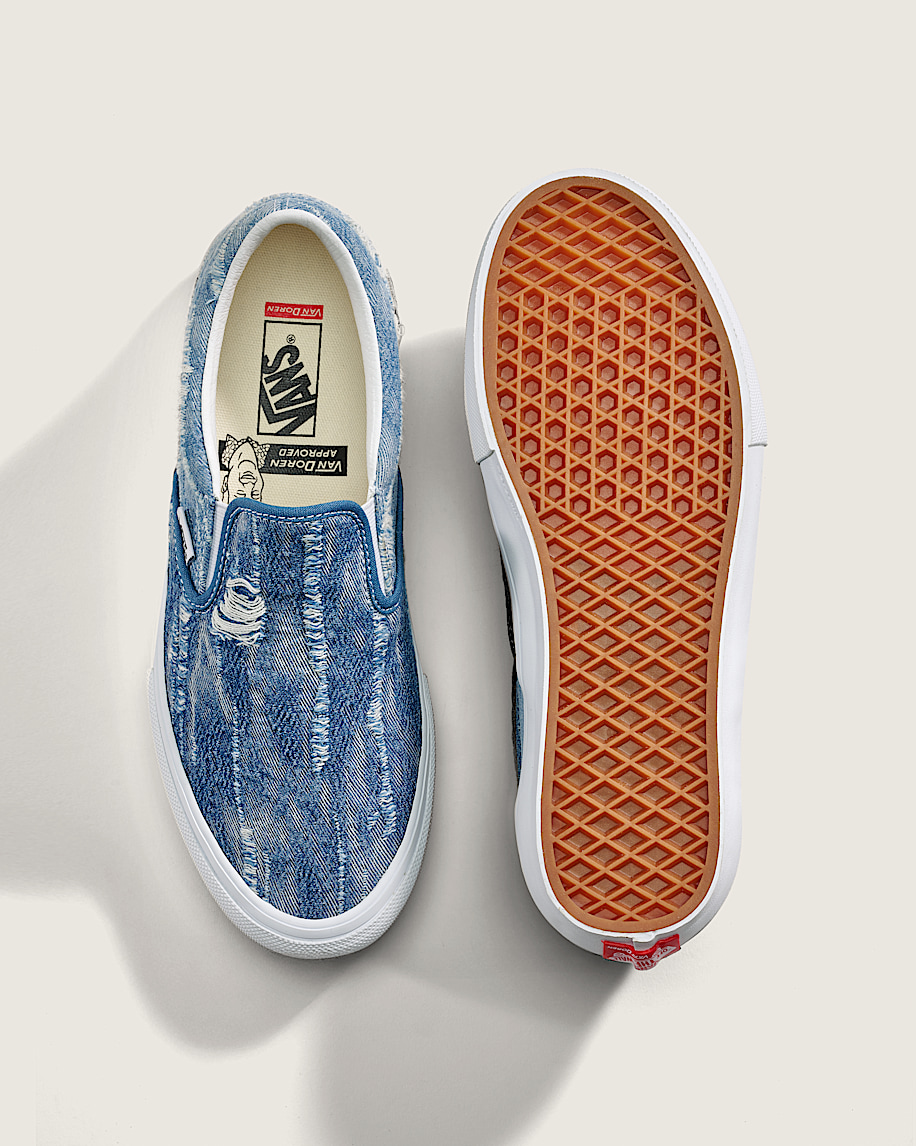 van doren-godkända skate slip-on-jeanssko