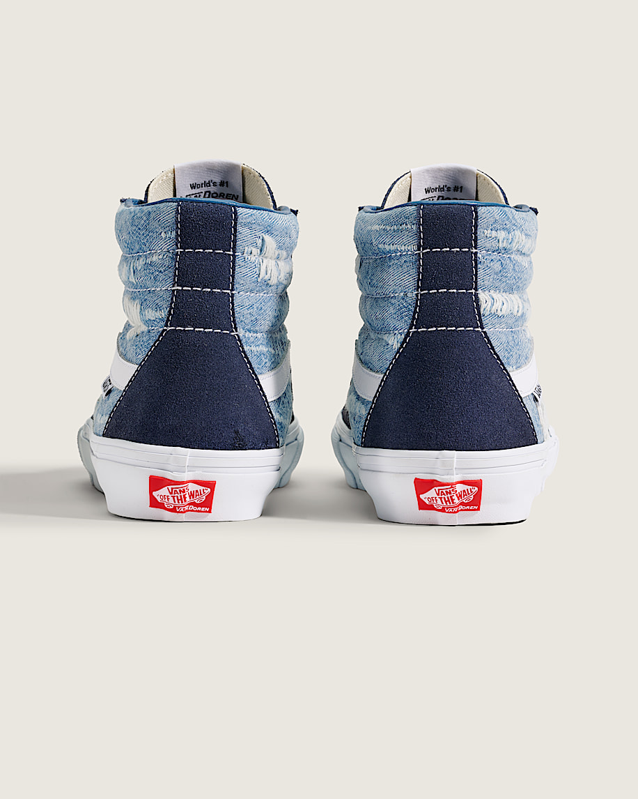 van doren-godkända skateboardskor sk8-hi i denim
