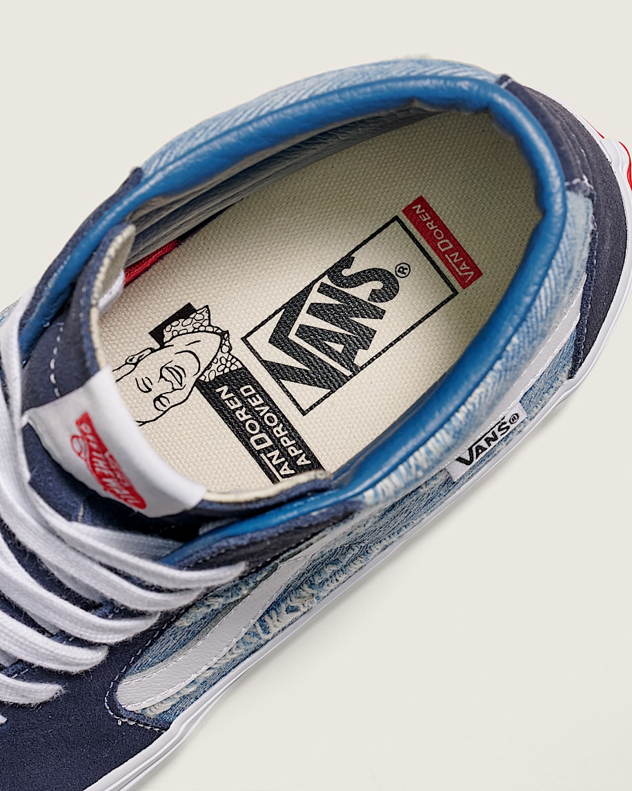 van doren-godkända skateboardskor sk8-hi i denim