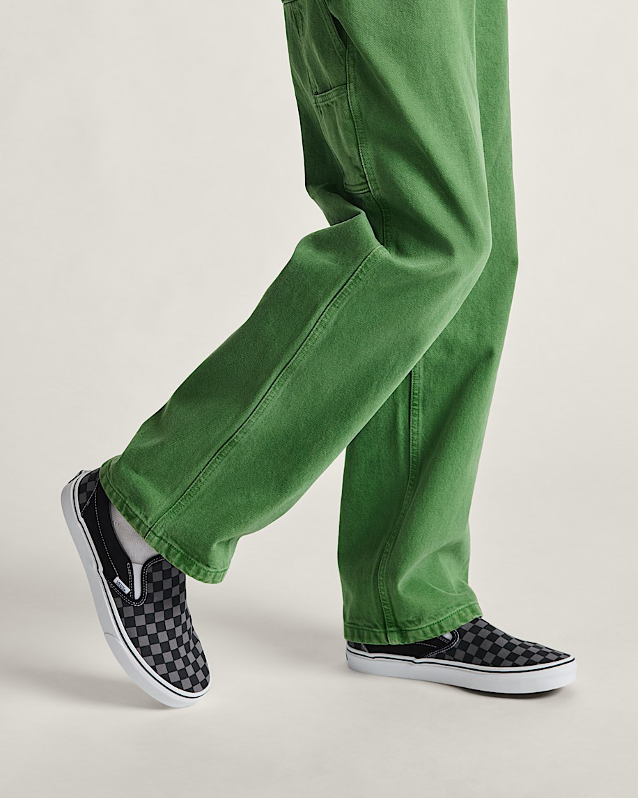 klassisk slip-on-sko med rutmönster