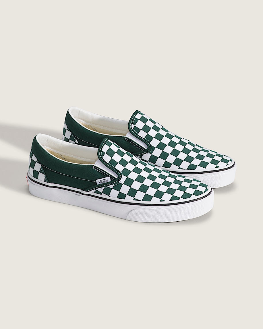 klassisk slip-on-sko med rutmönster