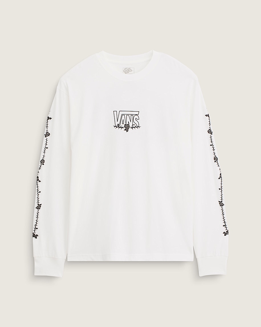 långärmad t-shirt med ros och taggar