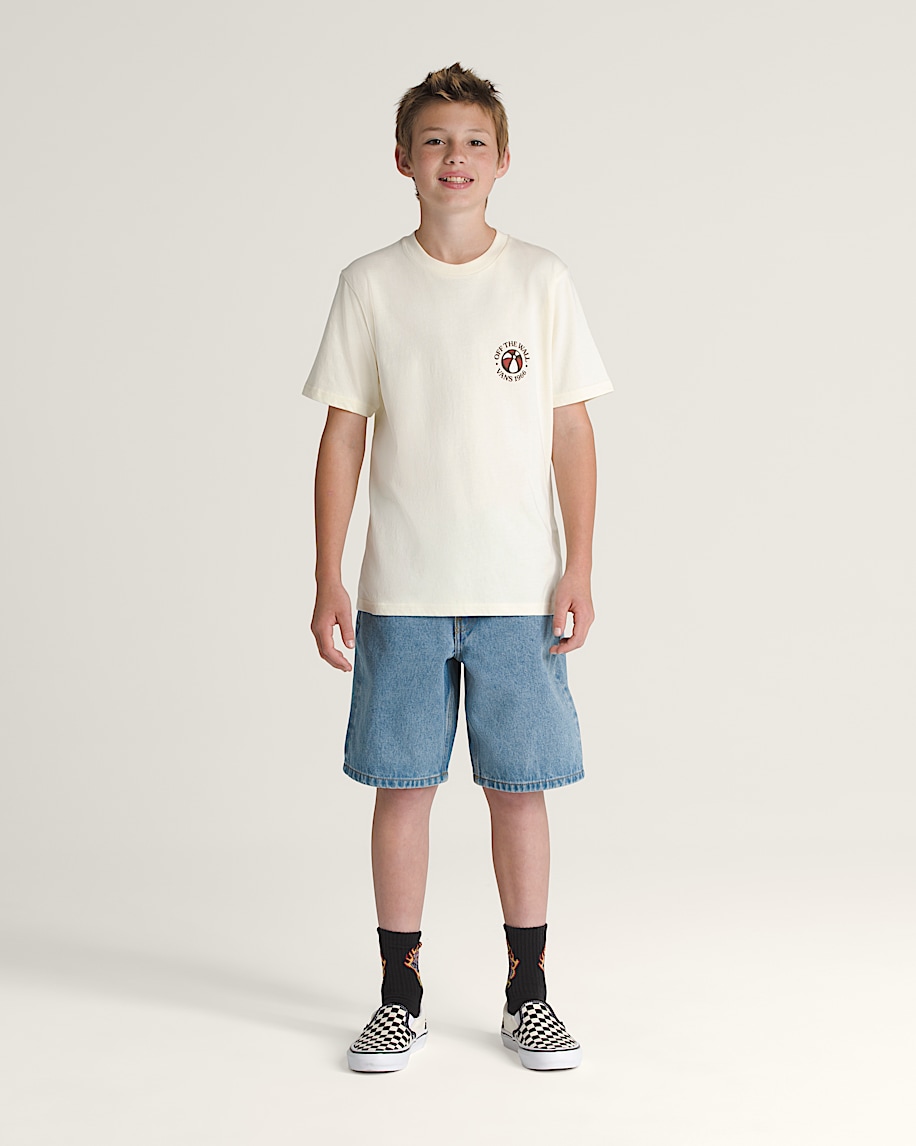 rutiga 5 baggy jeansshorts för barn