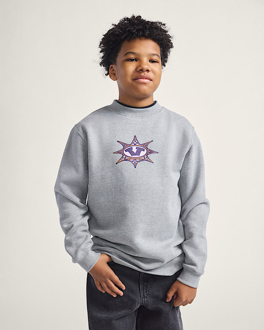 barn star checkered crew sweatshirt