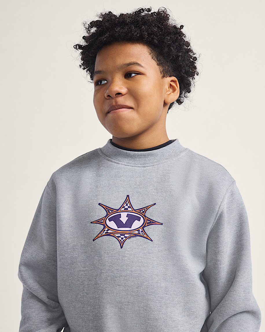 barn star checkered crew sweatshirt