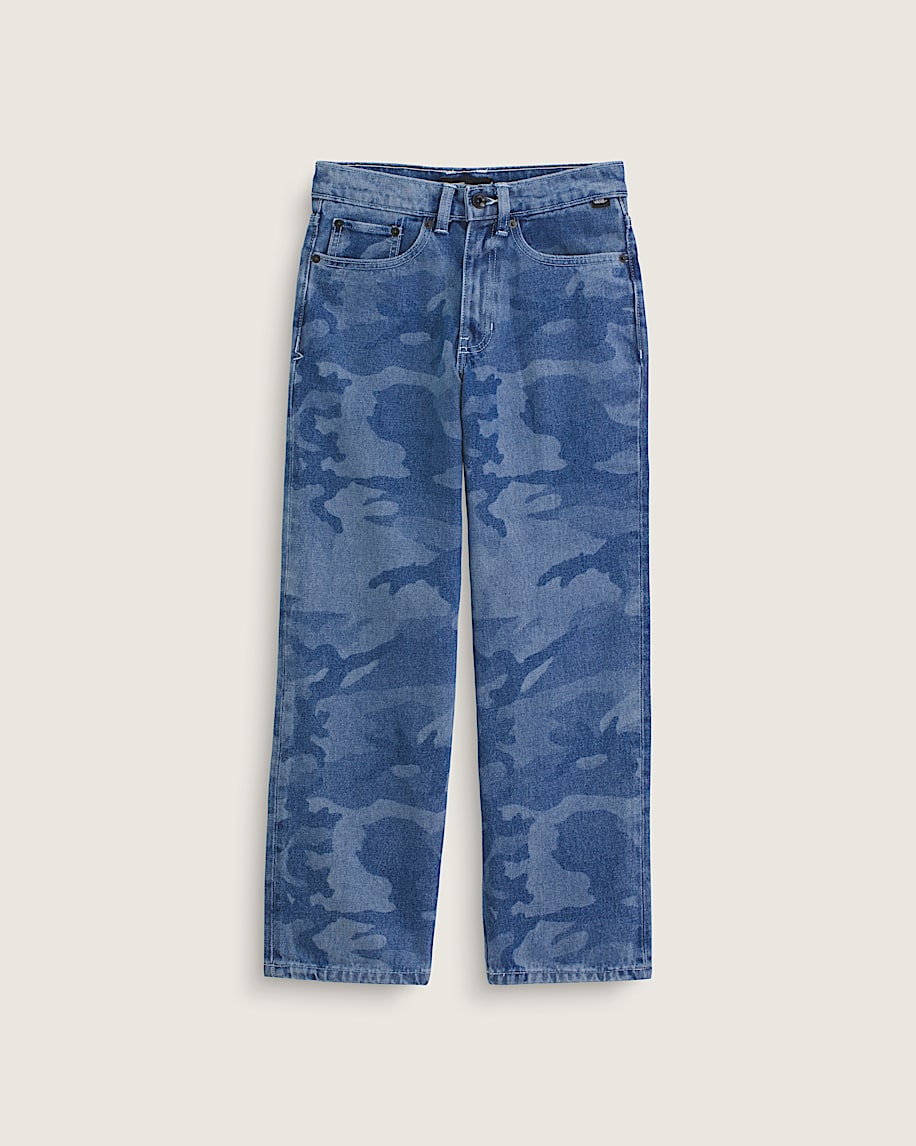 barn check-5 lösa jeansbyxor