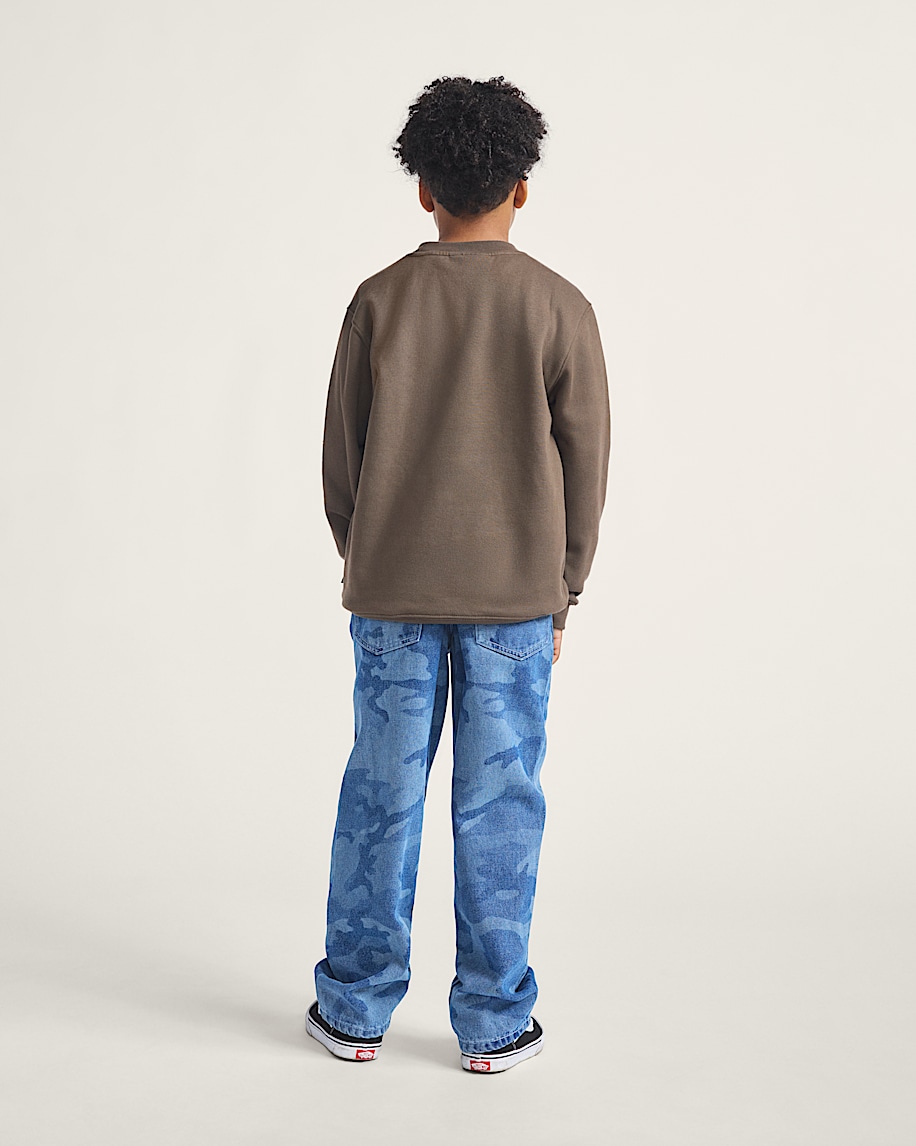 barn check-5 lösa jeansbyxor